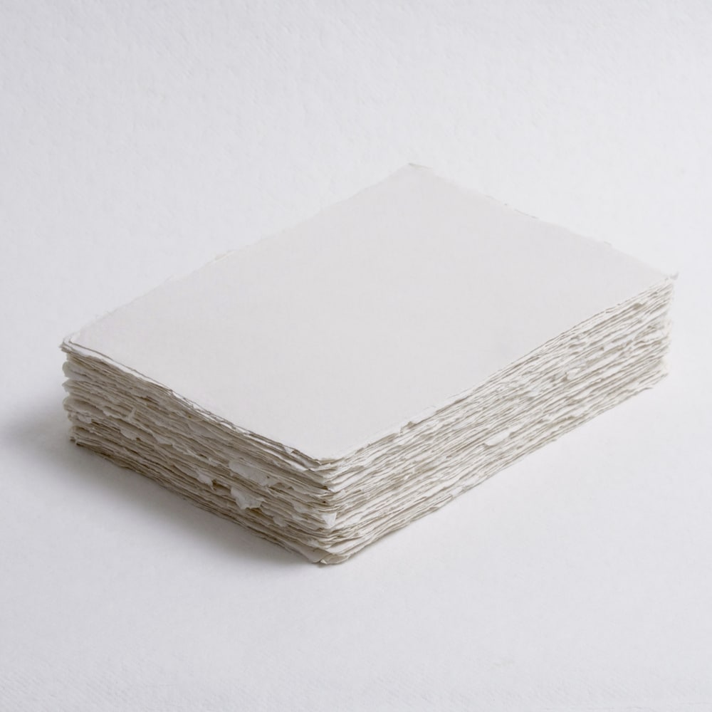 25 5.25 X8.25 A5 Cards Deckled Edge Paper White Cotton Rag Paper