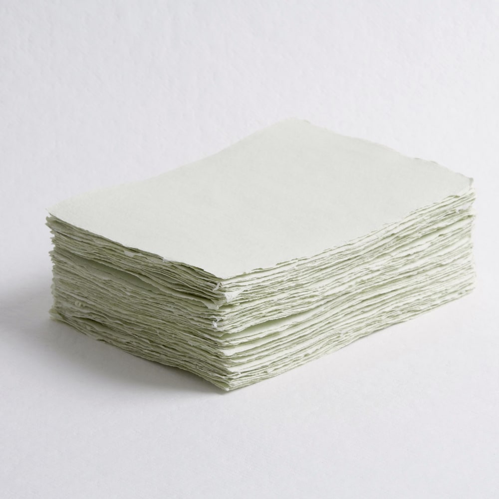 thumbnail interactive-video image 1 of OVERDOSE Deckle Edge Paper - Pack Of 50 - Handmade Blank Light Yellow Sheets - Paintings, Drawings, Letters, Stationery - Thick 200 GSM - Size 6x4 Inches 1 of 10
