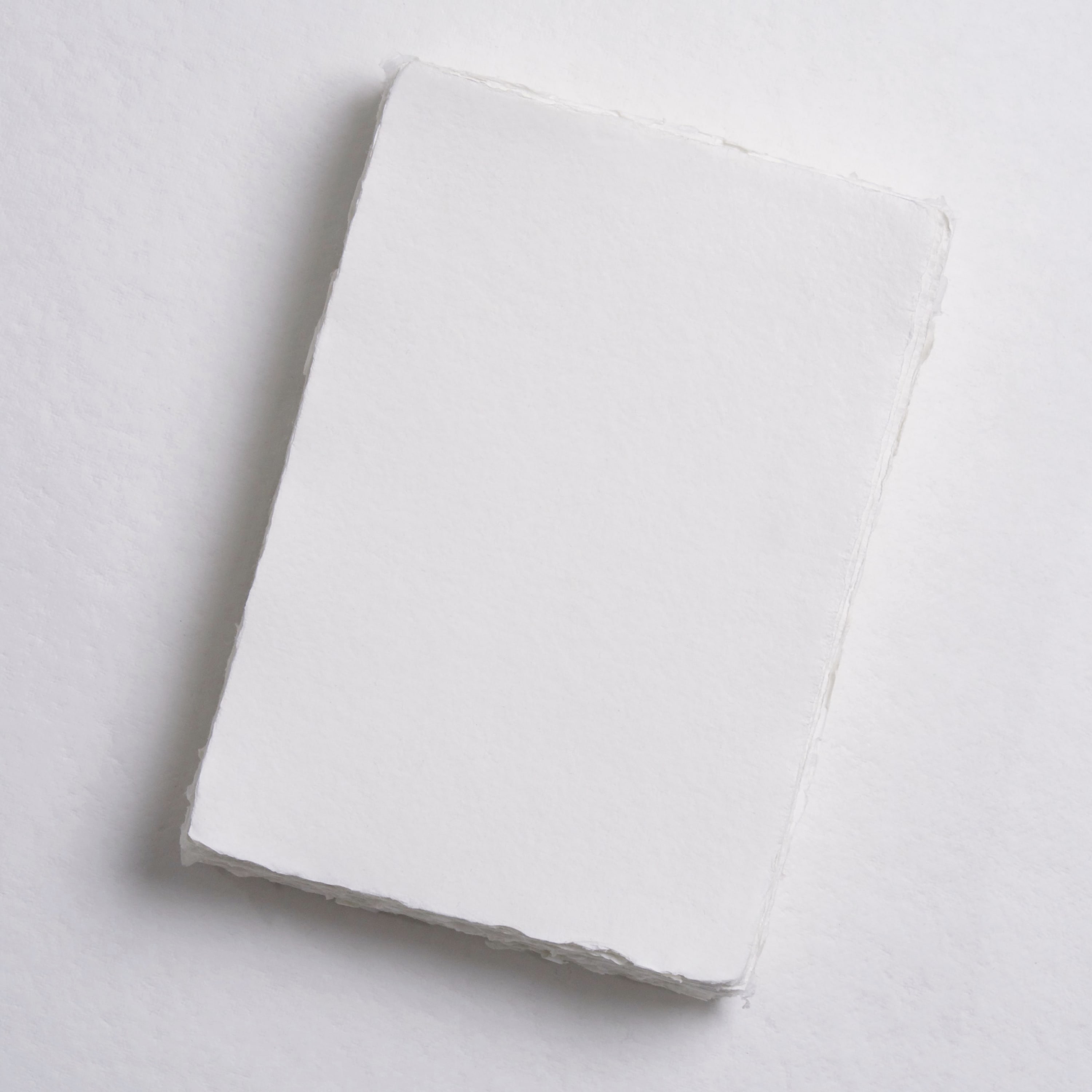 White A5, 210gsm Handmade Cotton Rag Deckle Edge Paper Sri